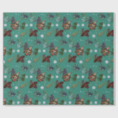 American Bird Woodland kerst Cadeaupapier (Vlak)