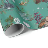 American Bird Woodland kerst Cadeaupapier (Rol Hoek)