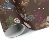 American Bird Woodland kerst Cadeaupapier (Rol Hoek)