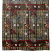 American Bird Woodland kerstpatroon Douchegordijn (Voorkant)