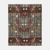 American Bird Woodland kerstpatroon Fleece Deken (Voorkant)