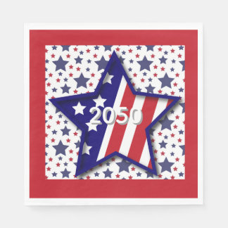 American Birthday 2025 Star Paper Napkin Servet