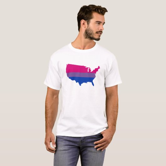 American bisexuality pride map T-Shirt (Voorkant volledig)