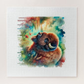 American Bison 130724AREF110 - Watercolor Legpuzzel (Horizontaal)