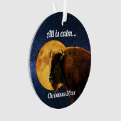 American Bison All is Calm Christmas Ornament (voorkant)