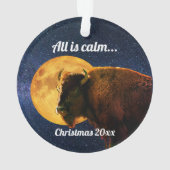 American Bison All is Calm Christmas Ornament (achterkant)