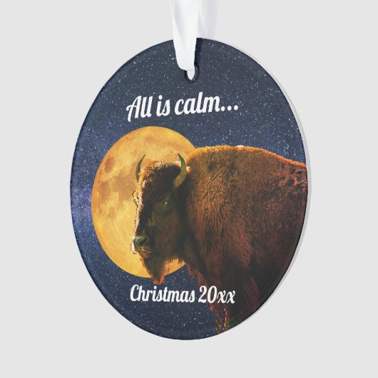 American Bison All is Calm Christmas   Ornament (voorkant)