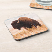 American Bison (Bison Bison) Herd In Teton 2 Bier Onderzetter (Linkerzijde)