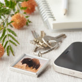 American Bison (Bison Bison) Herd In Teton 2 Sleutelhanger (Zijkant)