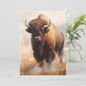 American Bison Buffalo Portret Feestdagenkaart (Staand voorkant)