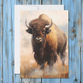 American Bison Buffalo Portret Feestdagenkaart