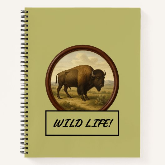 American Bison Dark Khaki Spiral Notitieboek (Voorkant)