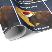 American Bison, Full Moon en Santa Hat Cadeaupapier (Rol Hoek)