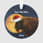 American Bison, Full Moon en Santa Hat Ornament (voorkant)