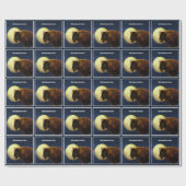 American Bison, Full Moon en Sterrennacht Cadeaupapier (Vlak)