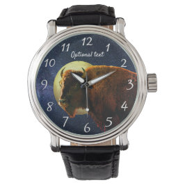 American Bison, Full Moon en Sterrennacht Horloge