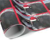 American Bison in Santa Hat Cadeaupapier (Rol Hoek)