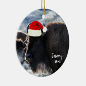 American Bison in Santa Hat Keramisch Ornament (Rechts)