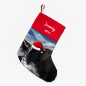 American Bison in Santa Hat   Kleine Kerstsok (Voorkant (Hangend))