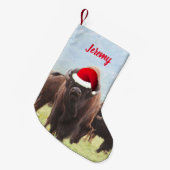 American Bison in Santa    HatSmall Kerstmis Stoc Kleine Kerstsok (Voorkant (Hangend))