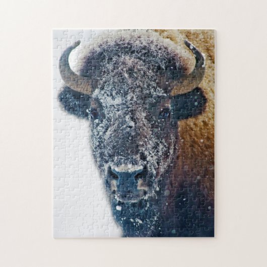American Bison in Snow Wildlife Puzzle Legpuzzel (Verticaal)