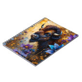 American Bison in textured Flower *Personalize* Notitieboek (Linkerzijde)