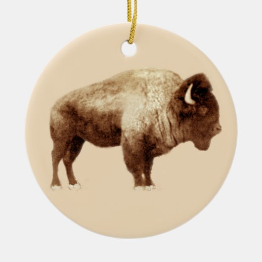 American Bison Keramisch Ornament (Voorkant)