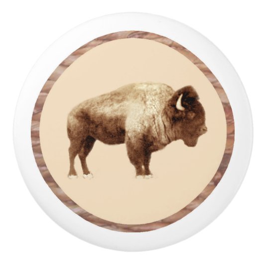 American Bison Keramische Knop