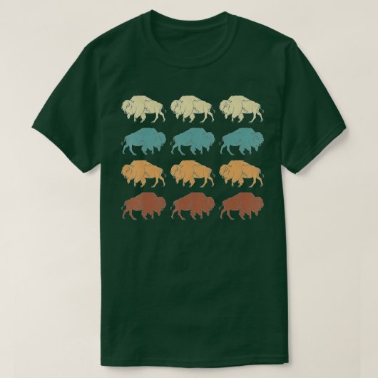 American Bison Lover Animal American Retro Buffalo T-shirt (Design voorkant)