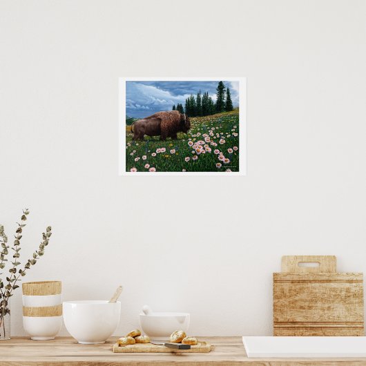 American Bison - "No Time for Flowers" Poster (Keuken)