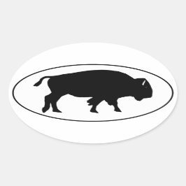 American Bison Oval Logo Ovale Sticker