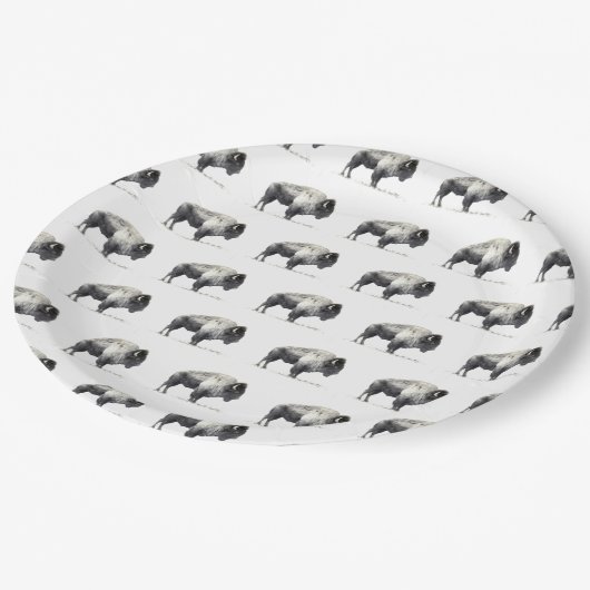 American Bison Papieren Bordje (Gekanteld)