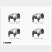 American Bison Rechthoekige Sticker (Vel)