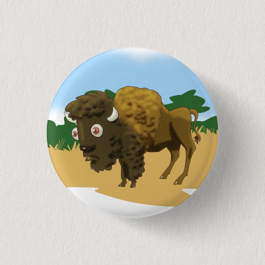 American Bison Ronde Button 3,2 Cm (Voorkant)