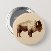 American Bison Ronde Button 7,6 Cm (Voorkant /achterkant)
