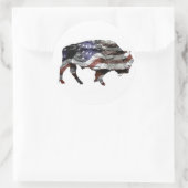 American Bison Ronde Sticker (Tas)