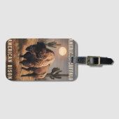 American Bison Sunset Bagagelabel (Voorkant (horizontaal))