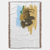 American Bison Throw Blanket Deken (Voorkant Verticaal)