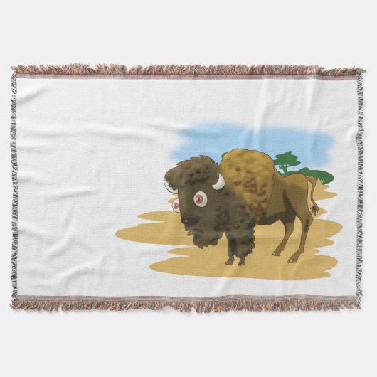 American Bison Throw Blanket Deken (Voorkant)