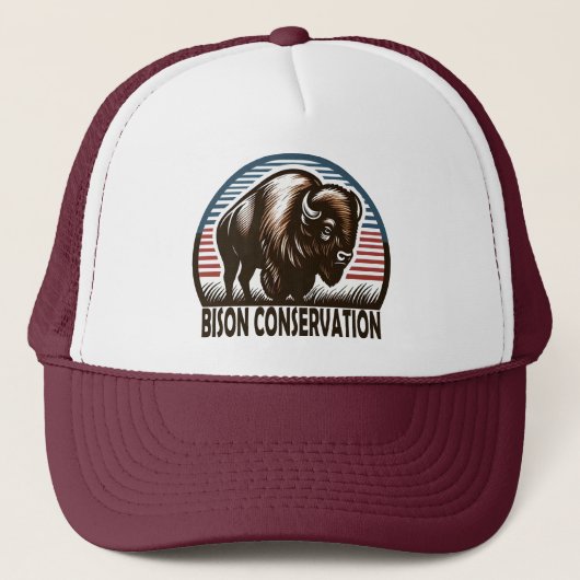 American Bizon Conservation Wereld Natuur Dag Trucker Pet (Voorkant)