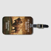 American Bizon op een kaart Bagagelabel (Voorkant (horizontaal))