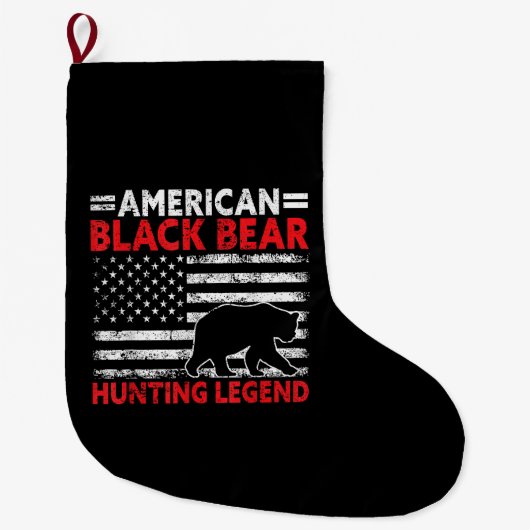 American Black Bear Hunting Legend USA Black Bear  Grote Kerstsok (Voorkant)