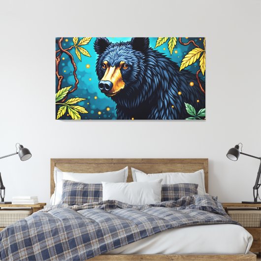 American Black Bear – Majesty of the Woods Canvas Afdruk (Insitu (Slaapkamer))