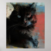 American Black Cat, Folk Art Poster (Voorkant)