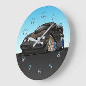 American Black Muscle Car Cartoon Grote Klok (Hoek)