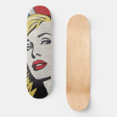 American Blonde Retro Pop Art Persoonlijk Skateboard (Voorkant)