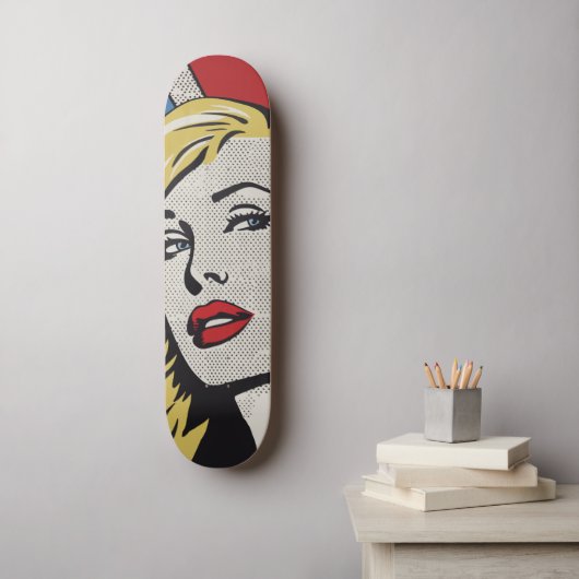 American Blonde Retro Pop Art Persoonlijk Skateboard (Muurkunst)