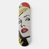 American Blonde Retro Pop Art Persoonlijk Skateboard (Voorkant)