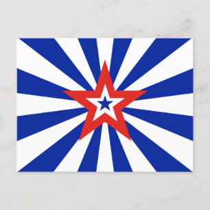 American Blue Starburst Patriottische Partij Uitnodiging Briefkaart