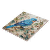 American Bluebird Helder Blauw Plumage Tegeltje (Zijkant)